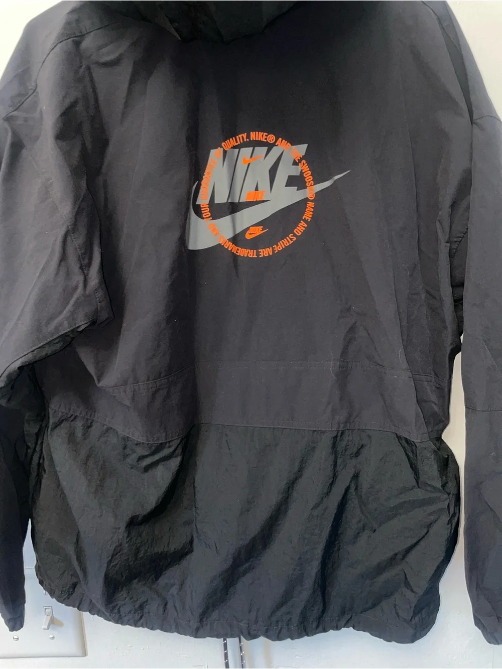 Nike Sportswear Black Half Zip Hooded Windbreaker Jacket Women’s Medium